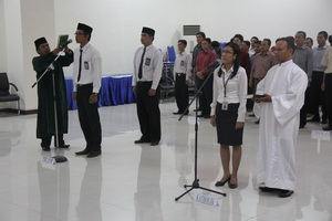 Upacara Pengambilan Sumpah PNS di BPK RI Perwakilan Provinsi Sulawesi Tengah
